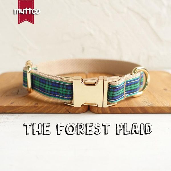 

dog collars & leashes muttco retailing unique style collar the forest plaid cotton leash set 5 sizes udc014j