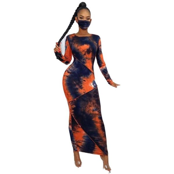 

casual dresses 2021 women print dress long sleeve o neck see though high waist club party pencil, Black;gray