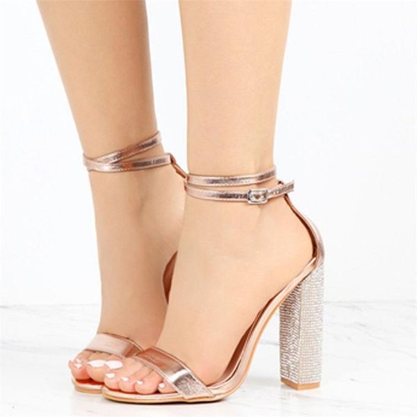 

sandals 2021 rhinestone high heel, Black
