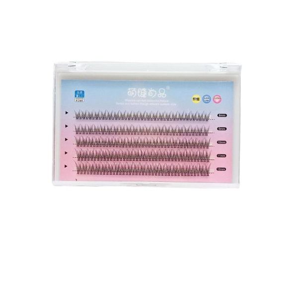 

false eyelashes extension mixed size 8/9/10/11/12mm natural curly fishtail grafted individual cluster segmented faux lashes