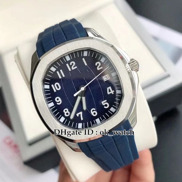 

5168g-010 5168 miyota 8215 automatic mens watch steel case blue dial blue rubber strap 5167 gents sport watches 12 colors, Slivery;brown