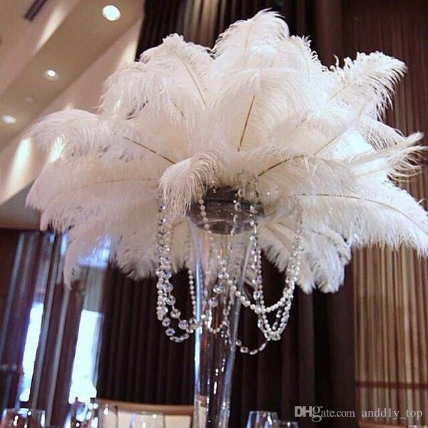 

party decoration wholesale 50pcs lot 6-26 inch ostrich feather plume white,wedding centerpieces table centerpiece decor event