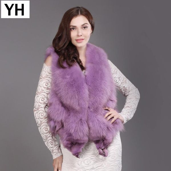 

women's fur & faux 2021 whole skin vest for women fashion winter warm natural real gilet sleeveless coat, Black