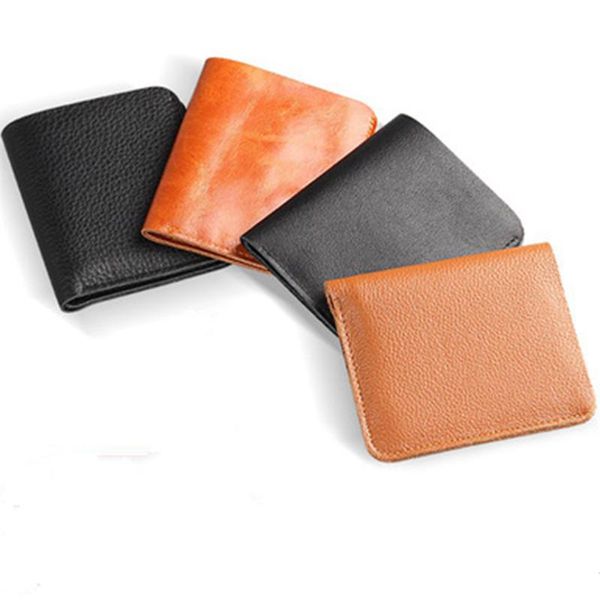 

wallets real leather slimfold wallet with card holder for men women, slim short purse, birthday christmas gift him, Red;black