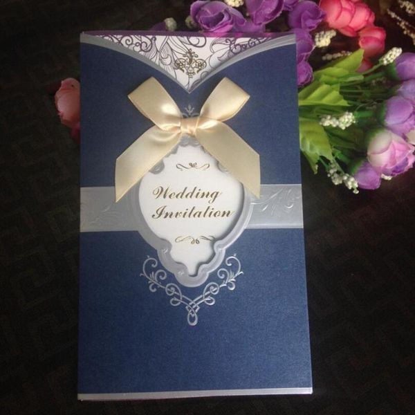 

greeting cards 20pcs/pack wedding invitation luxury bow party card blank inner sheet with envelope decor supplies