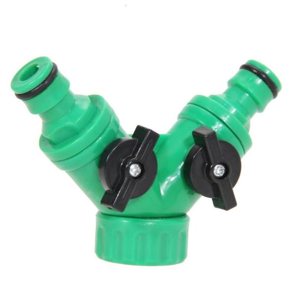 

2-way garden tap water splitter darden hose 2 way connector y splitter satering adjustable switch plastic hose pipe tool