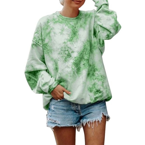 

fat lady tie dye round neck long sleep, Black