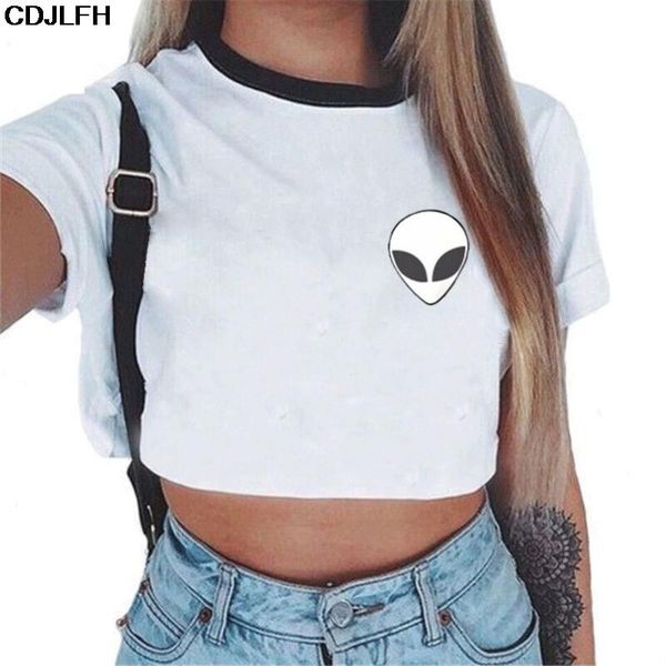 

women's t-shirt summer beachwear white bra bustier print alien letter crop bralette crochet cropped blusas workout bras