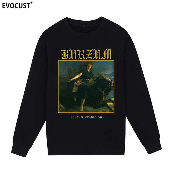 

burzum men's and women's black hoodie, unisex, combed cotton