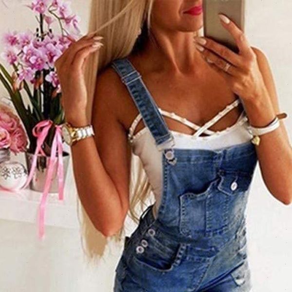 

summer ripped hole denim overalls women short jeans jumpsuit female lace hem denim rompers playsuit straps shorts, Black;white