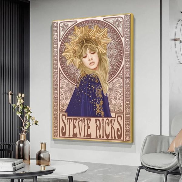 

paintings stevie nicks mucha art nouveau canvas poster decoration painting home wall bedroom