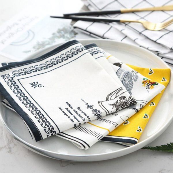 

mats & pads table napkins cotton linen placemat tea towels cocktail napkin for party wedding dish decor towel #