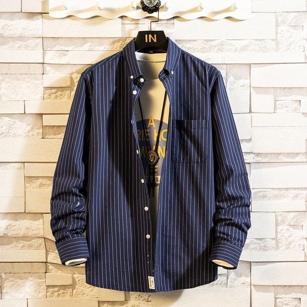 

men's casual shirts pure cotton fashion 100% oxford long sleeve striped, White;black