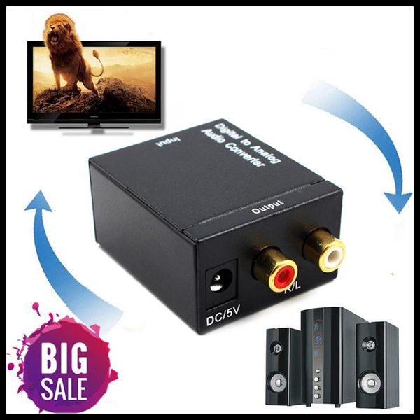 

audio cables & connectors optical coaxial toslink digital to analog converter adapter rca l/r 3.5mm-