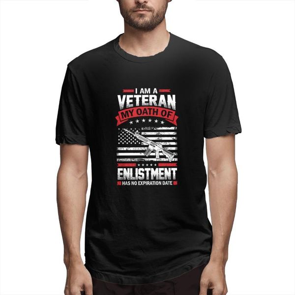 

men's t-shirts war veteran streetwear premier cotton t-shirt short sleeve men 3d printed, White;black