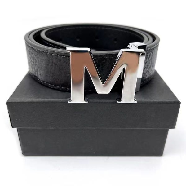 

2023 fashion classic men designers belts womens mens casual letter smooth buckle belt width 3.4cm with box, Black;brown