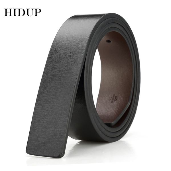

hidup men's good level quality genuine leather belt pin slide style soft belts strap only 3.3cm wide without buckles luwj16 210310, Black;brown