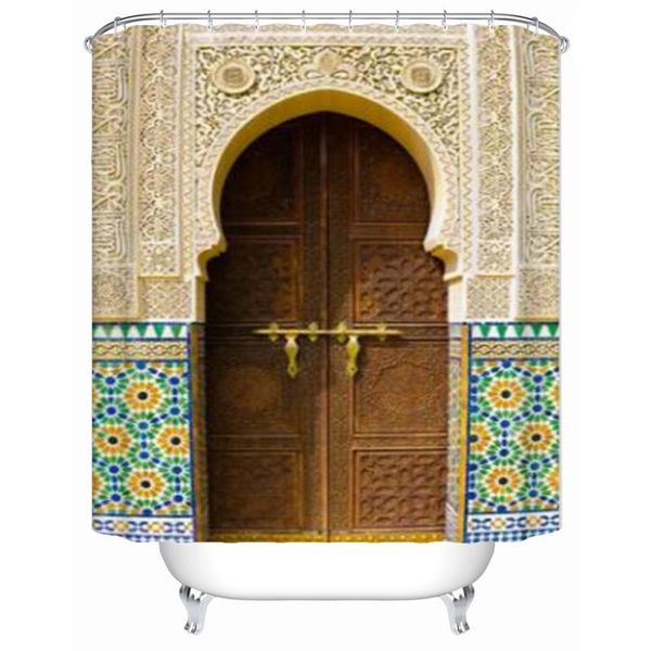 

shower curtains moroccan window architecture traditional design curtain fabric bathroom waterproof set