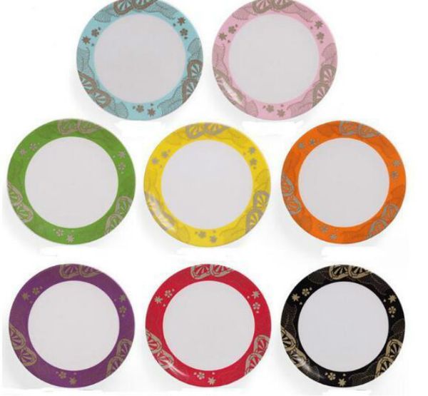Food Sushi Melamin Dishes Rotary Plates Round Colorful Conveyor Belt Serving Plate RRD6798