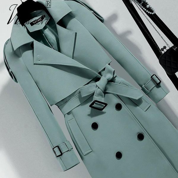 

women's trench coats 2021 windbreaker women korean basic formal office lady coat elegant spring autumn street buttons belted outerwear, Tan;black