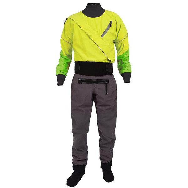 

swim wear men's one-piece yellow dry suit with a front entry zipper drysuit durable survival garment for river sea kayaking canoeing ou