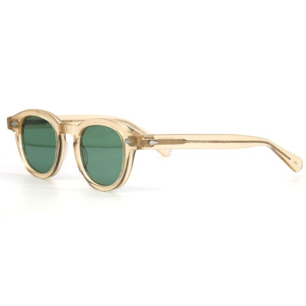 

luxury designer glasses lemtosh style 1915 johnny deep eyewear customize prescription myopia progressive sunglasses yellow-green uv-400 lens, White;black
