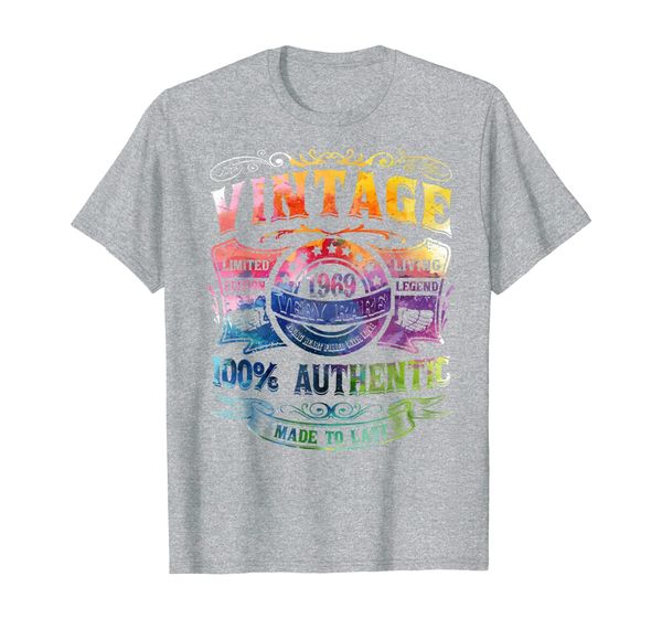 

vintage authentic made in 1969 50th birthday gifts 50 years, White;black