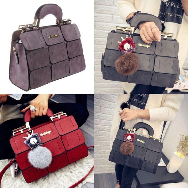 

the new spring/summer women bag suture boston bag inclined shoulder women leather handbags