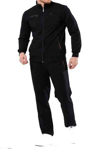 

black men's turtleneck tracksuit set (king size) (19130) edy19130 sleepwear, Black;brown