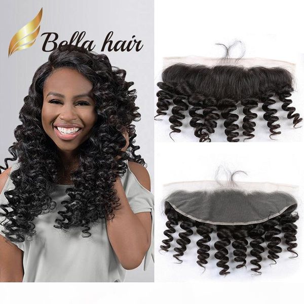 

bella hair 13x4 ear to ear malaysian lace frontal closure hair pieces 8a natural color loose wave human hair extensions ing, Black;brown