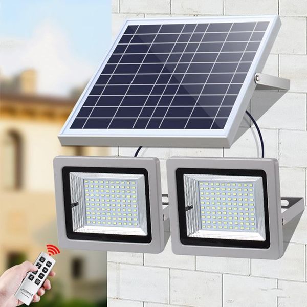 Proiettore solare a doppia testa Lampade a LED Faretto 63LEDs 120LEDs 160LEDs 200LEDs Luce di paesaggio per esterni Street Garden
