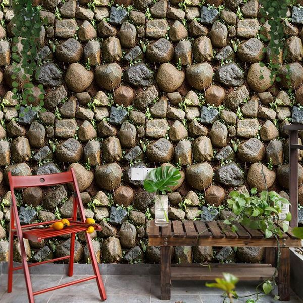 

wallpapers waterproof vintage 3d stone effect wallpaper roll modern rustic realistic faux texture pvc wall paper home decor
