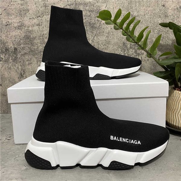 

2022 designer casual shoes speed trainers luxury women men leather lace up platform oversized sole sneakers white black a shoelace with box