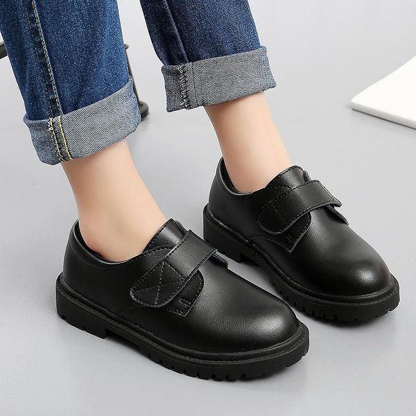 

flat shoes children' dress boys' leather soft soles students spring autumn british style piano performance party dance, Black;grey