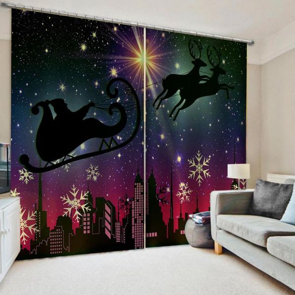 

curtain & drapes santa claus window curtains living room kitchen decor kids treatment valances dropship