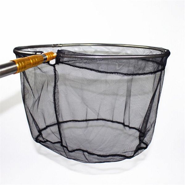 

2021 new fishing gear thickened stainless steel thicken fishing net folding net head retractable positioning