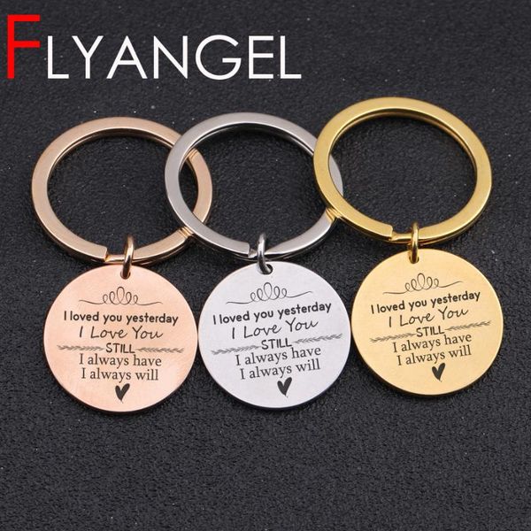 

keychains engraved i love you yesterday still always have will key chains couples lover's family gift wedding day, Silver