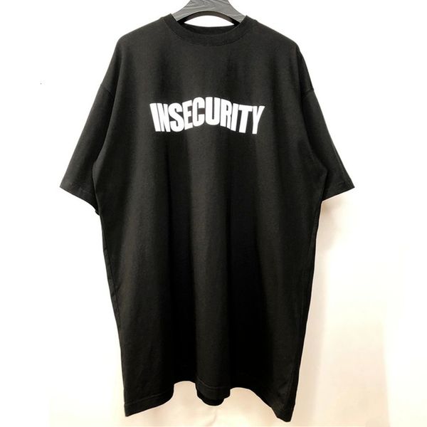 

2021 new insecurity t shirt men women t-shirts embroidered foaming printing vtm vetements tees 21t7, White;black