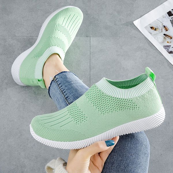 

Women's shoes large size 36-43 light socks women's sports style single shoes flying woven lazy leisure, Red