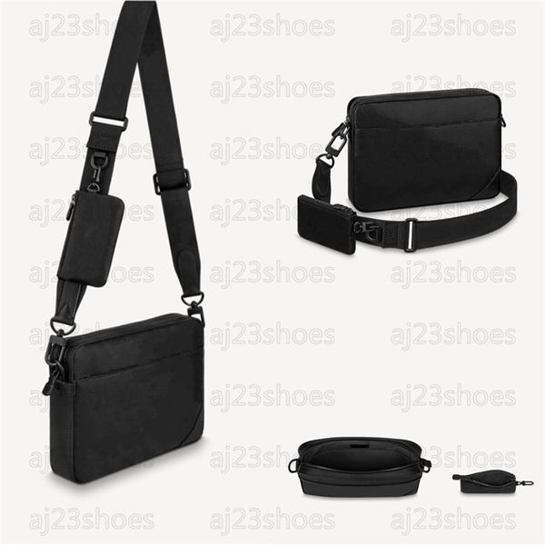 

duo messenger bag hybrid cross-body removable coin purse monograms shadow embossed leather textile strap 2pcs mens shoulder bags m69827