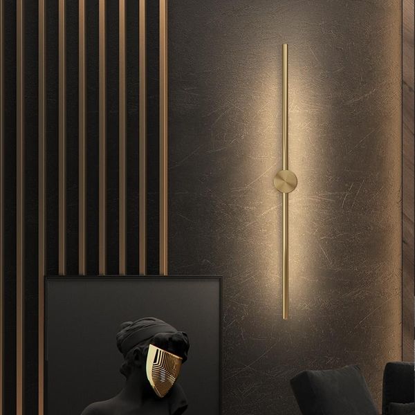 

new led long wall lamps for living room bdroom bedside aisle sconce indoor golden creativity home decor night lighting fixtures