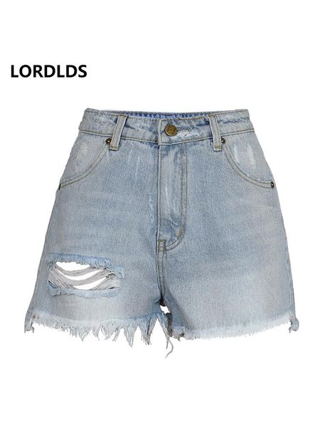 

women's jeans lordlds 2021 summer fashionable biker female shorts slim short womens high waist tassel booty denim for women, Blue