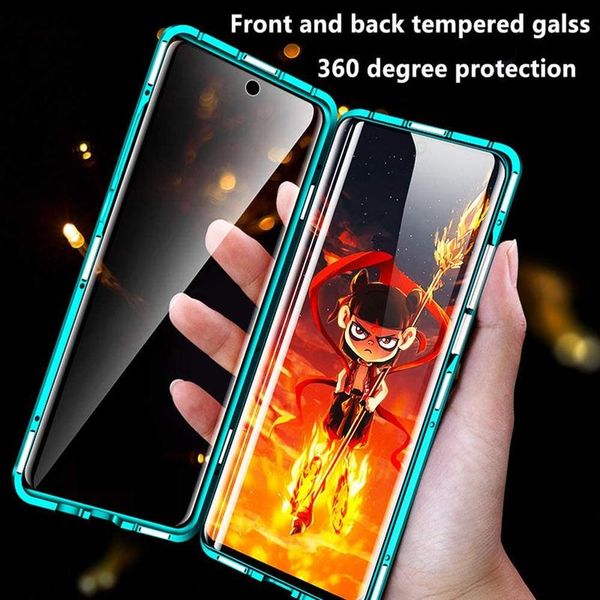 

magnetic case for samsung galaxy a10 21s 50 51 a71 81 note 10lite double sided tempered glass full protection pho jllbcl