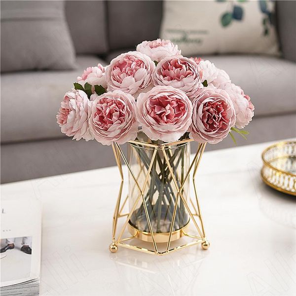 

vases creativity metal vase dining room deskgeometric design decorative light luxury hydroponics fresh flower container