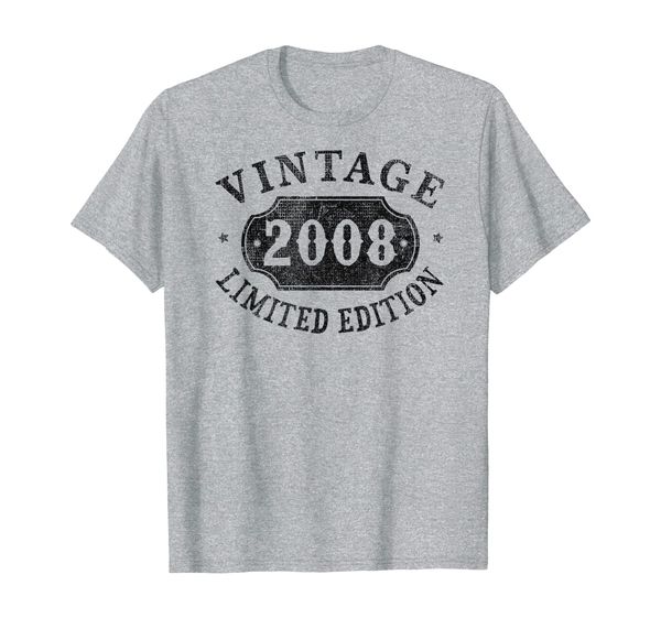 

11 years old 11th b-day birthday gift 2008 limited t-shirt, White;black