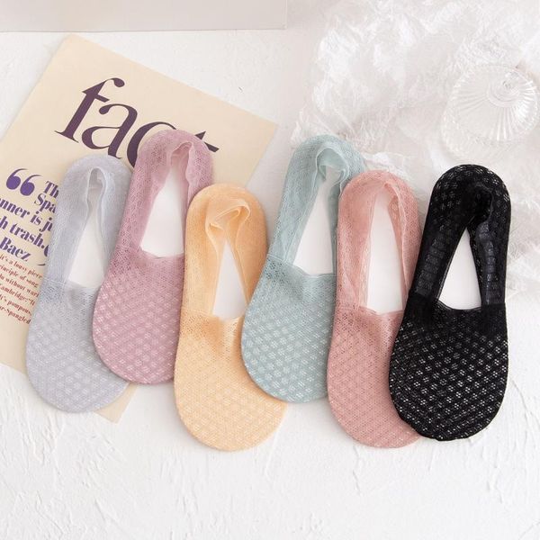

socks & hosiery women's hollow invisible breathable mesh ladies slip-proof japanese spring and aummer thin style college wind, Black;white