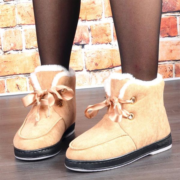 

boots women ankle flat winter snow warm shoes woman vintage suede plus size shoe chaussures femme zapatos mujer sapato nh261, Black