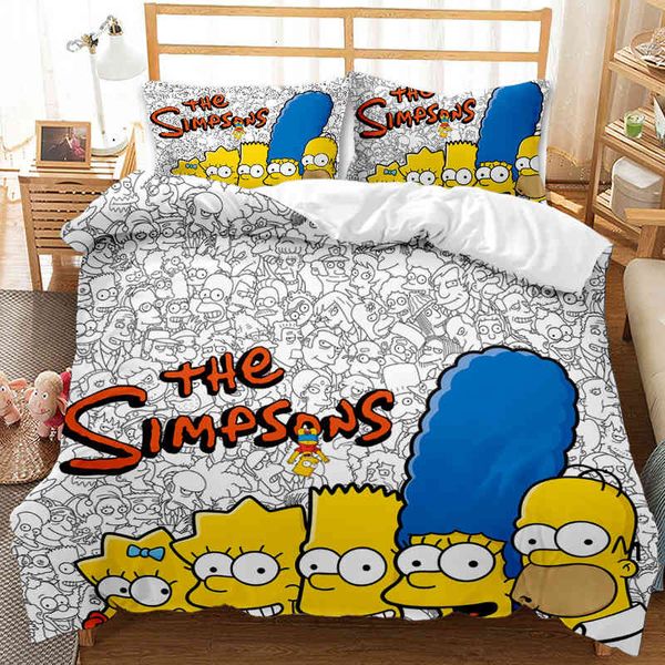 

bedding sets yellow anime character 2/3 piece duvet cover girls boys dormitory big quilt cute bed sheets bz41