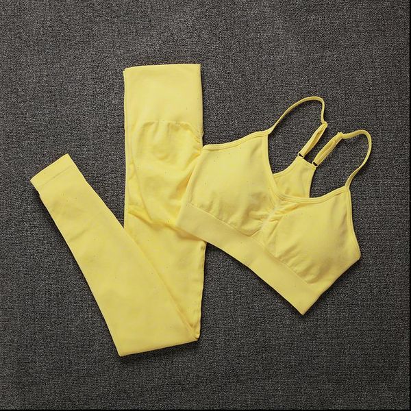 

solid tracksuit set women high stretchy seamless two piece sets women gym sports bra and leggings outfits for women, Gray