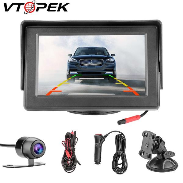 

car rear view cameras& parking sensors vk 4.3inch 12v-24v camera backup monitor lcd night vision reversing system for bus truck rv motor